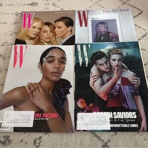 Lot 4 W Magazine 2019 Covers- Cole Sprouse, Kate Moss, Charlize, Margot, Harrier